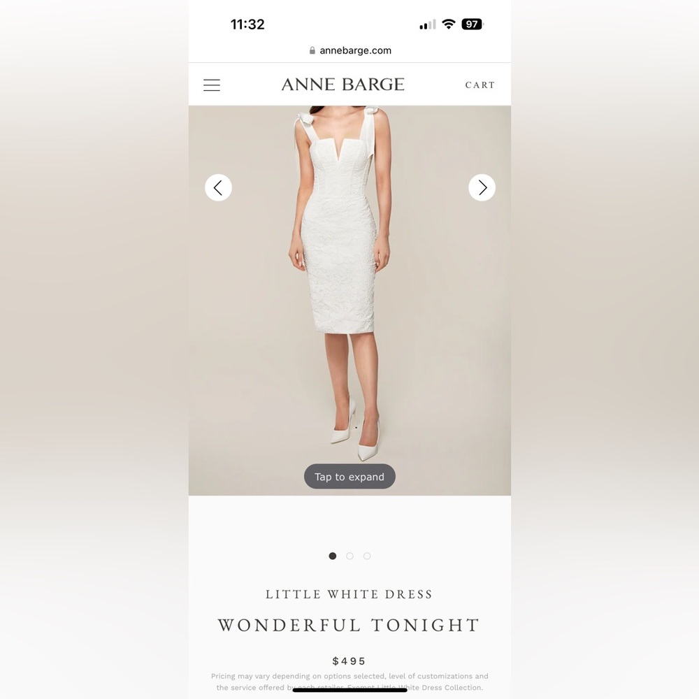 LWD BY ANNE BARGE WHITE DRESS XL